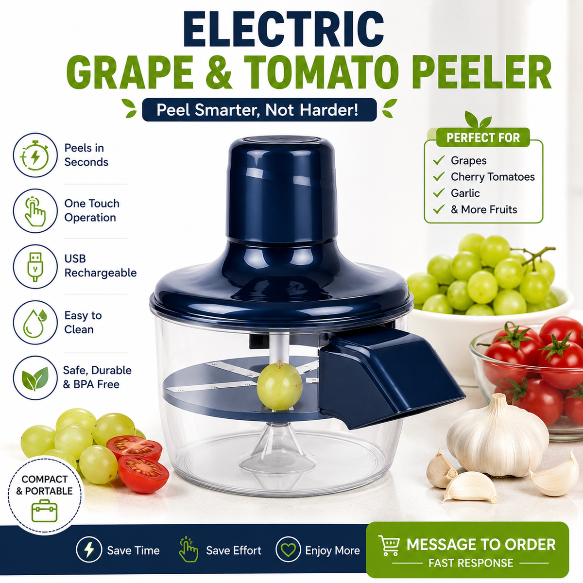 Aviora Automatic Electric Fruit & Garlic Peeler